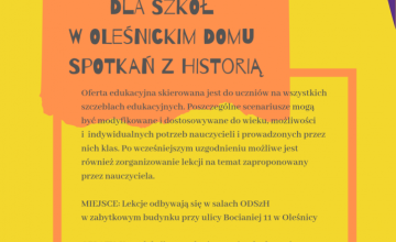 Lekcje muzealne w Oleśnickim Domu Spotkań z Historią