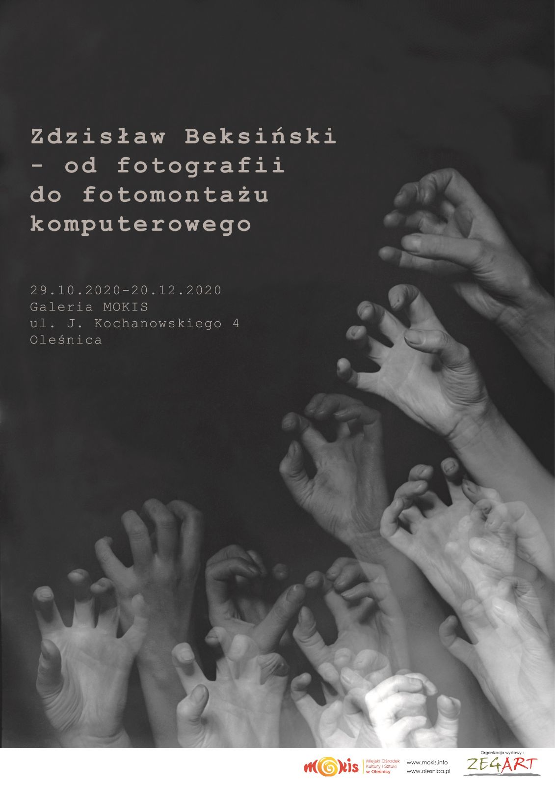 plakat wystawy o Beksińskim