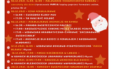 Kulturalny grudzień - harmonogram wydarzeń