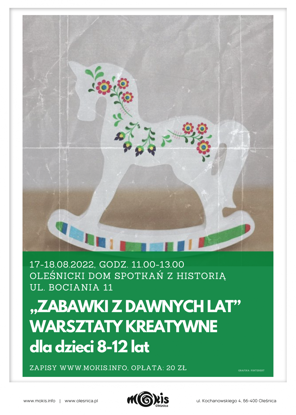 plakat warsztaty zabawki sierpień