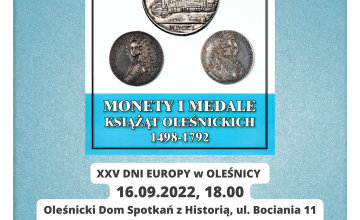 Spotkanie autorskie i promocja książki Jerzego Głuszka „Monety i medale Książąt Oleśnickich 1498-1792”