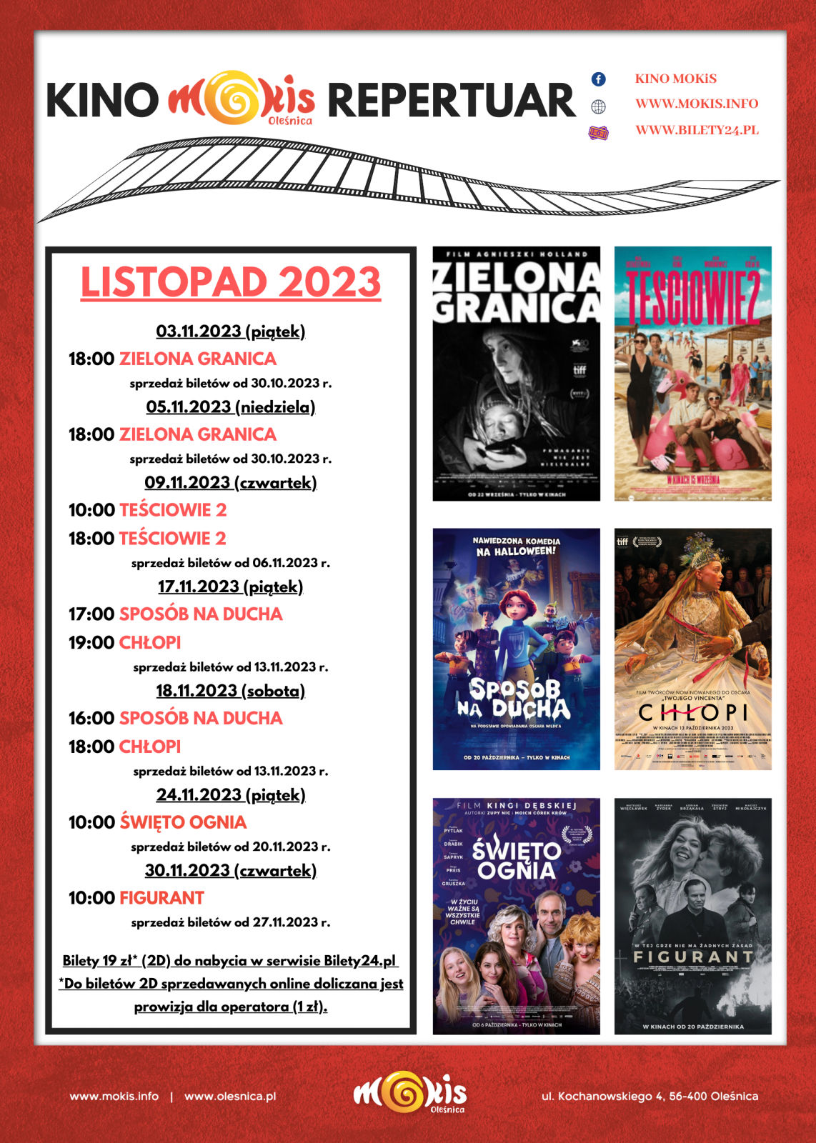 KINO MOKIS REPERTUAR LISTOPAD 2023