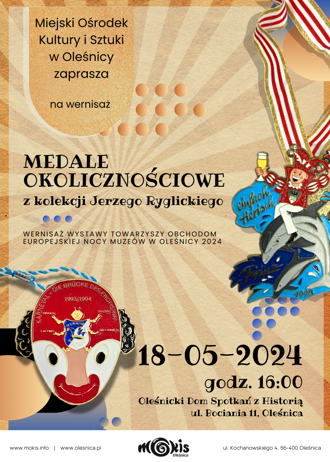 plakat na wernisaż wystawy ,,Medale okolicznościowe