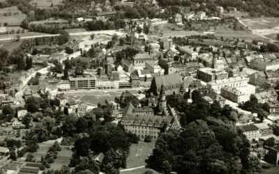 Retro Środa Oleśnica z lotu ptaka w 1962 roku 
