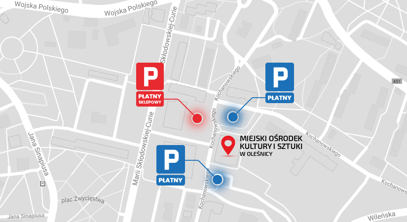 Mapa parkinów w pobliżu MOKiS